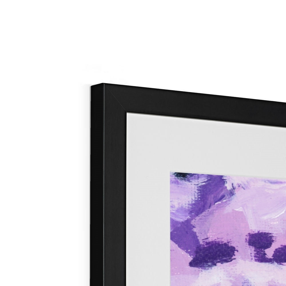 Framed Fine Art Print, White Mat - 8x12 12x18 20x28 inches | Mauve Carnations in Acrylic, FPV-1070