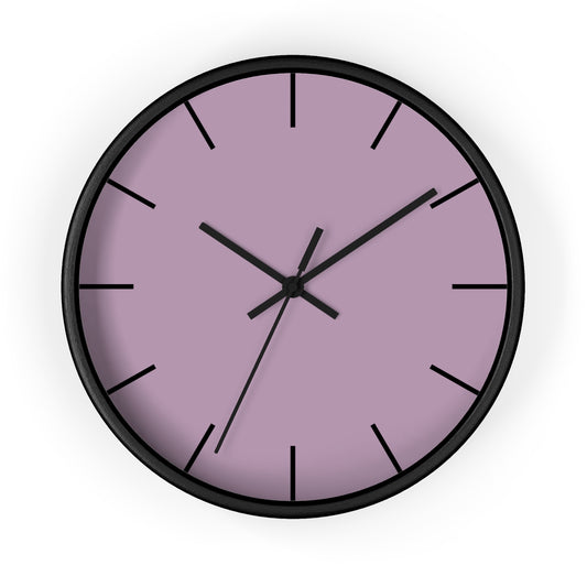 Wall Clock with Mauve Face | Black Base | Black Hands