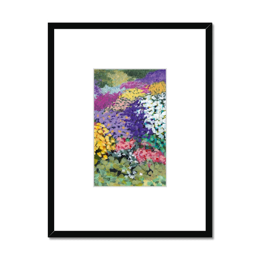 Framed Fine Art Print, Faux Mat - 18x24 inches | Floral Garden in Acrylic, FMV-1381-003