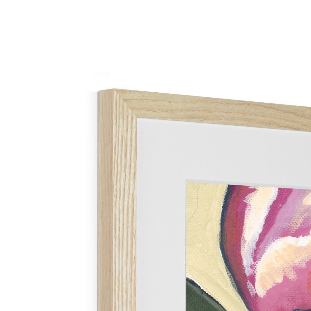 Framed Fine Art Print - 8x8 12x12 16x16 20x20 24x24 28x28 36x36 inches | Pink Tulips in Acrylic, FPS-1080