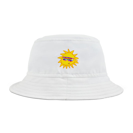 White Bucket Hat with Rainbow Vibes | BHPF-W