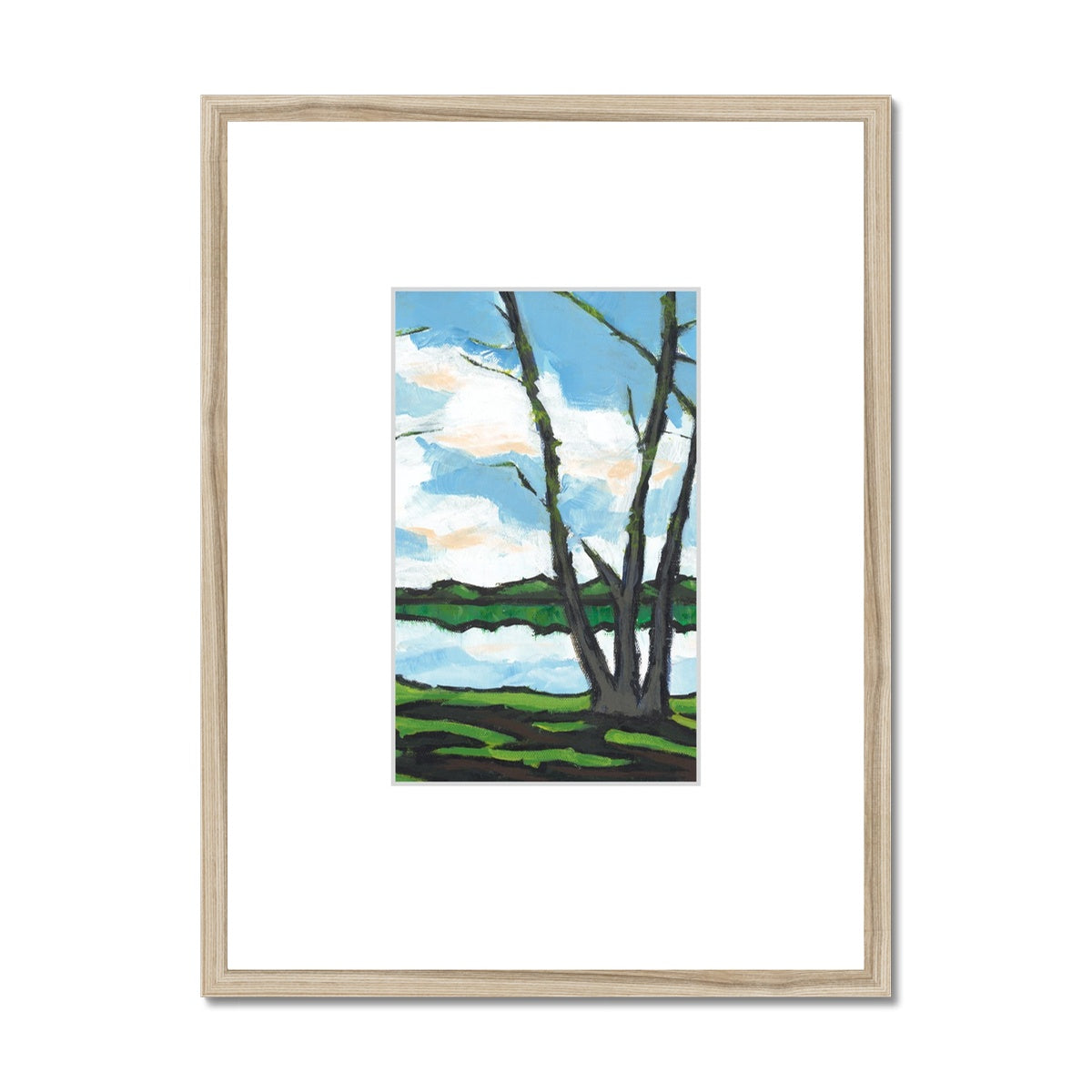 Framed Fine Art Print, Faux Mat - 18x24 inches | Lakeshore in Acrylic FMV-1100-001