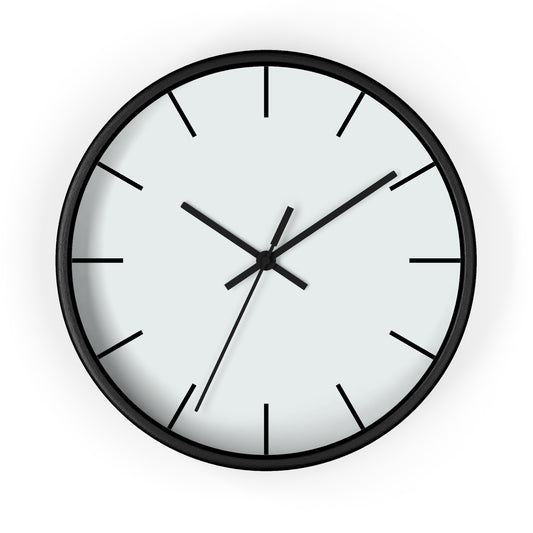 Wall Clock with Light Grey Face | Black Base | Black Hands