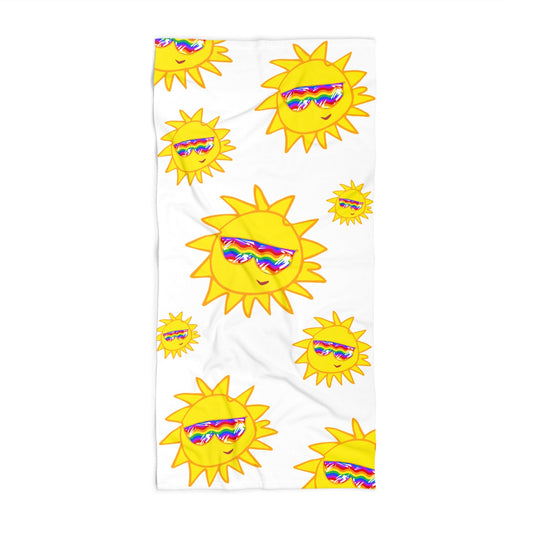 Beach Towel with Sunfilled Rainbow Vibes | BTPF
