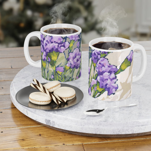 11oz Fine Art Ceramic Mug | Mauve Carnations, CM-1070