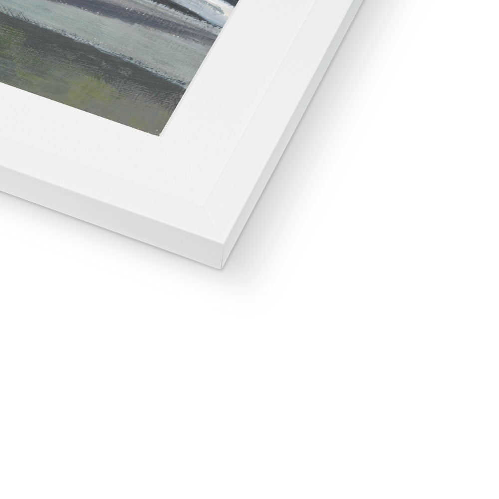 Framed Fine Art Print, White Mat - 10x8 20x16 inches | Mourning Doves in Acrylic, FPH-1000-1125
