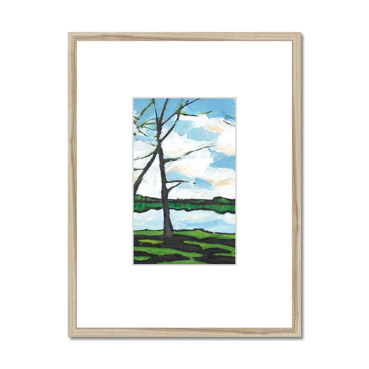 Framed Fine Art Print, Faux Mat - 18x24 inches | Lakeshore in Acrylic FMV-1100-002