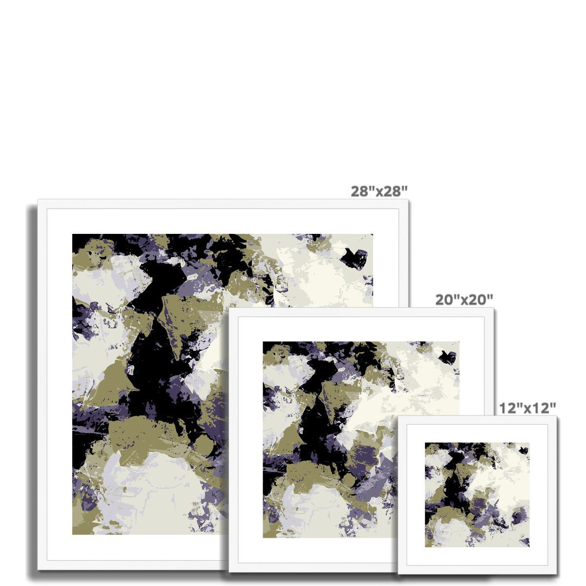 Framed Graphic Art Print, White Mat - 8x8 12x12 16x16 20x20 24x24 28x28 inches | FPS-1260-7695
