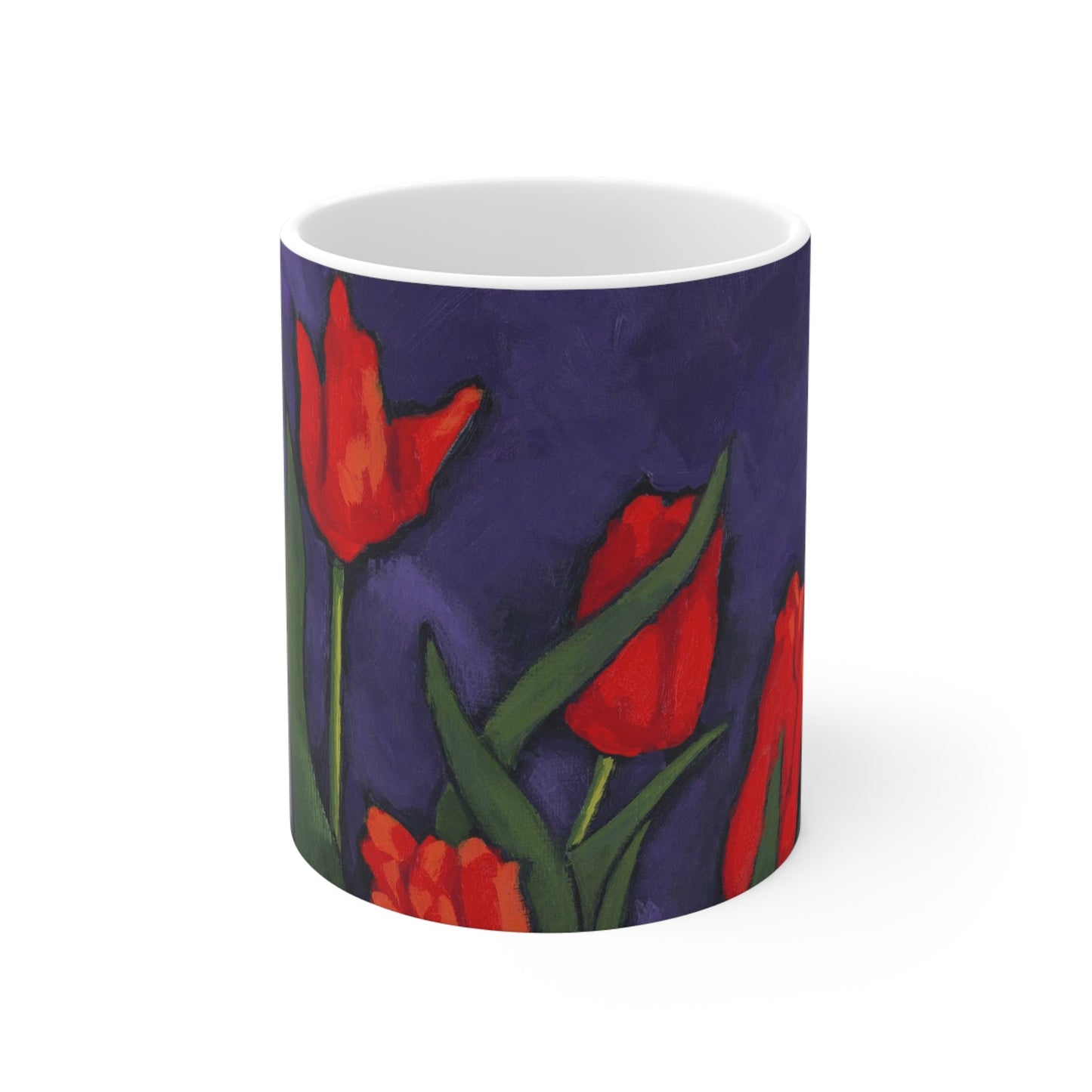 11oz Fine Art Ceramic Mug | Red Tulips, CM-1110