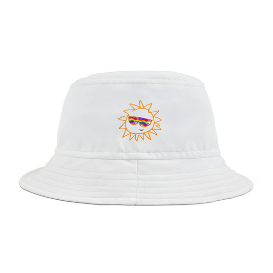 White Bucket Hat with Rainbow Vibes | BHPT