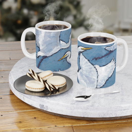 11oz Fine Art Ceramic Mug | White Herons, CM-1020