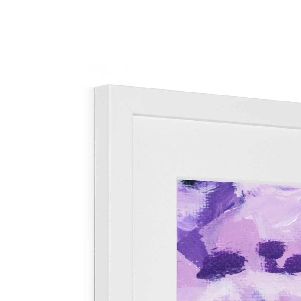 Framed Fine Art Print, White Mat - 8x12 12x18 20x28 inches | Mauve Carnations in Acrylic, FPV-1070
