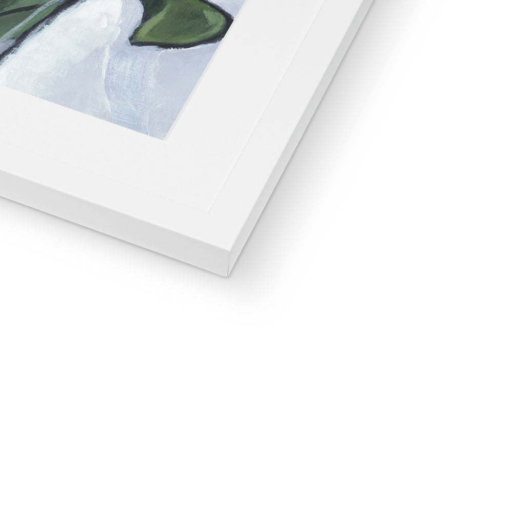 Framed Fine Art Print, White Mat - 8x12 12x16 12x18 inches | Yellow Tulips in Acrylic, FPV-1120-003