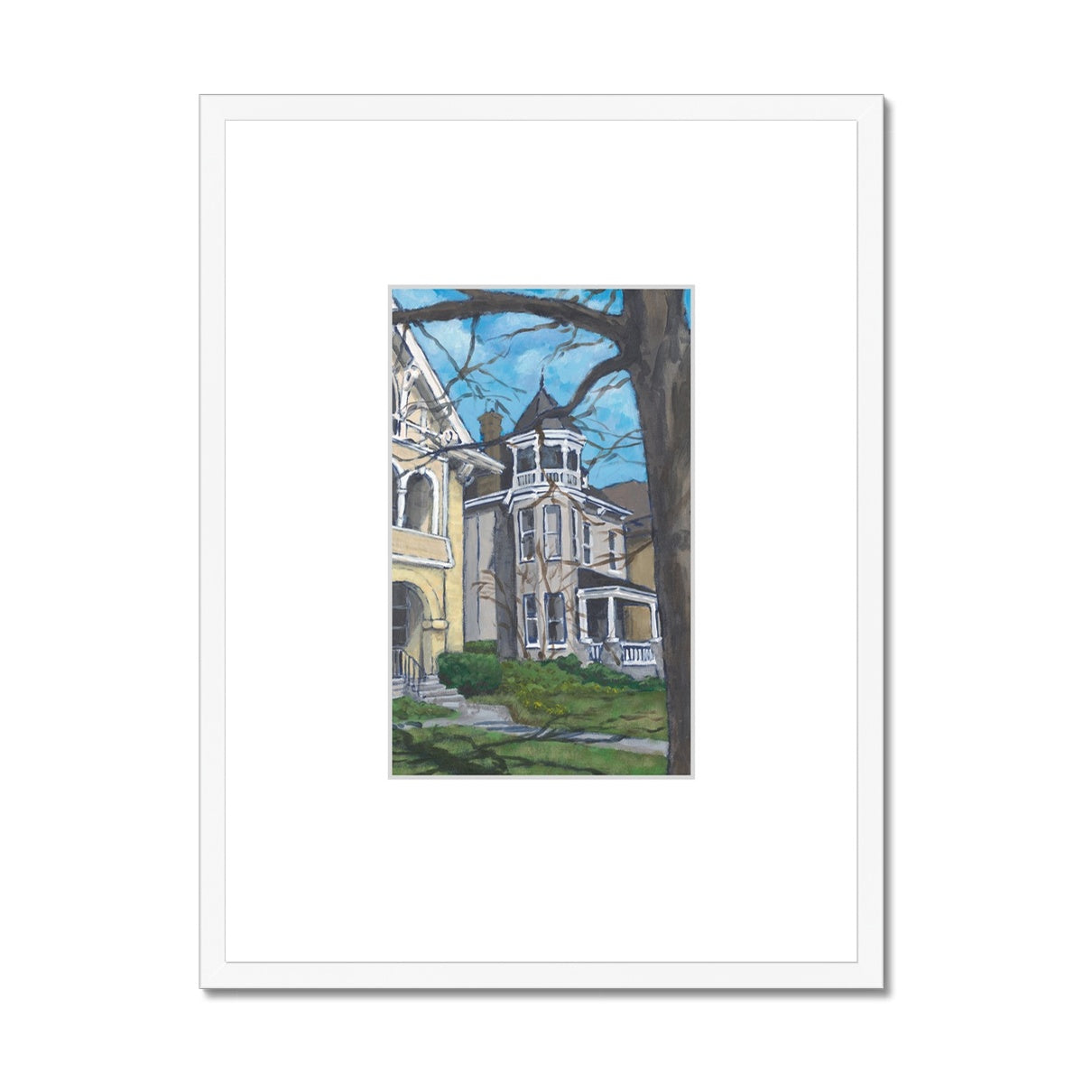 Framed Fine Art Print, Faux Mat - 18x24 inches | Historic Home in Acrylic, FMV-1000-1139