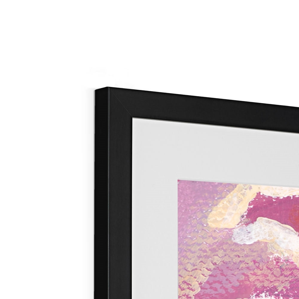 Framed Fine Art Print, White Mat - 8x12 12x18 20x28 24x36 28x40 inches | Pink Tulips in Acrylic, FPV-1080