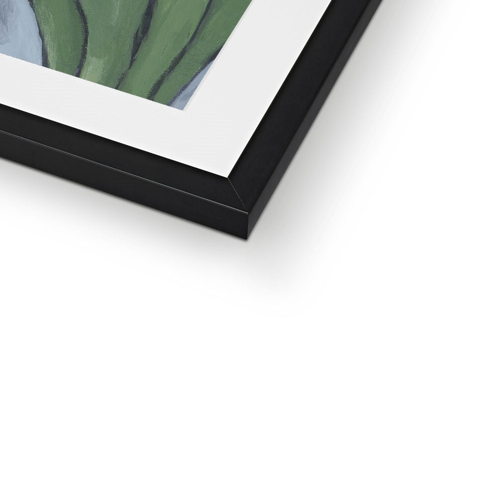 Framed Fine Art Print, White Mat - 8x12 12x16 12x18 inches | Yellow Tulips in Acrylic, FPV-1120-002