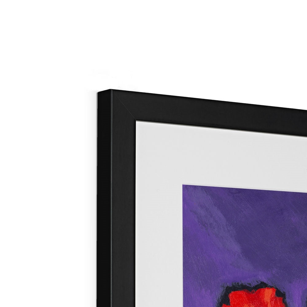 Framed Fine Art Print, White Mat - 8x12 12x16 12x18 inches | Red Tulips in Acrylic, FPV-1111-002