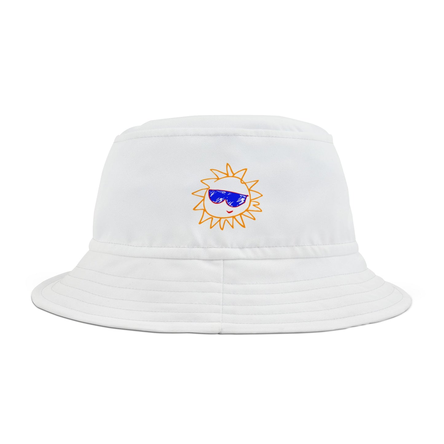 White Bucket Hat with Cheerful Vibes | BHST