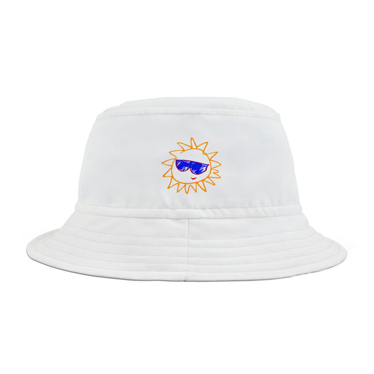 White Bucket Hat with Cheerful Vibes | BHST