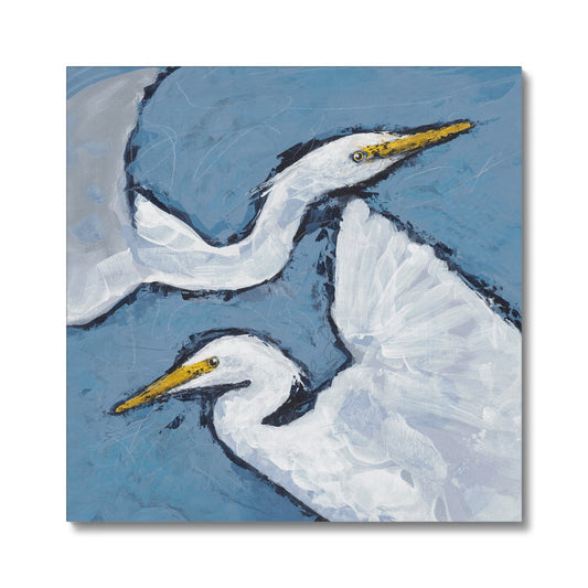 Fine Art Canvas Print - 16x16 20x20 24x24 28x28 inches | Heron Pair in Acrylic, CPS-1020-002-MW