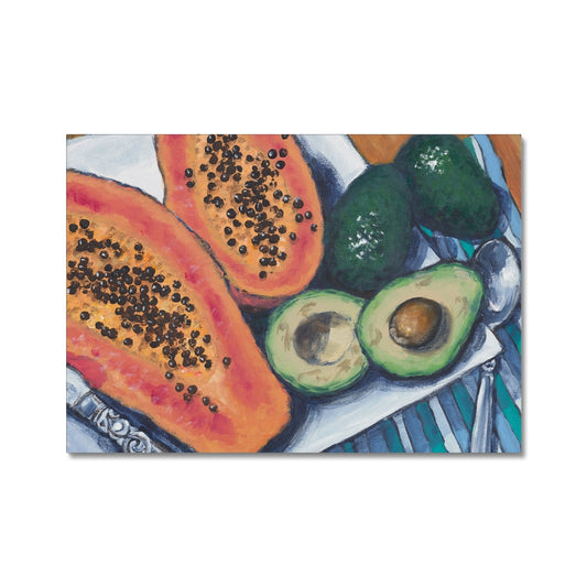 Fine Art Canvas Print - 20x16 40x28 inches | Papaya & Avocados in Acrylic, CPH-1000-1105-MW