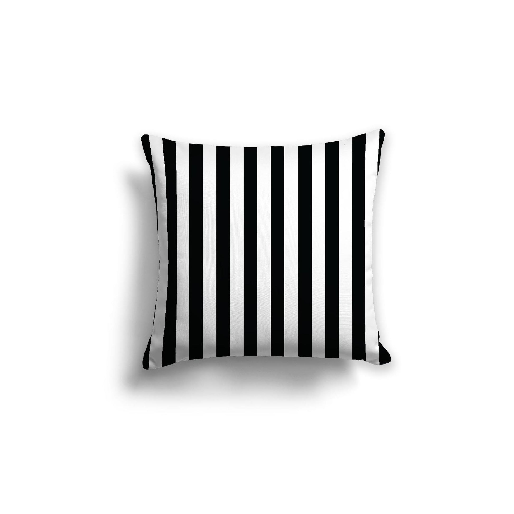 Off-White Cotton Canvas Cushion Covers with Black Bars on Front, 18 x 18 inches / 46 x 46 cm