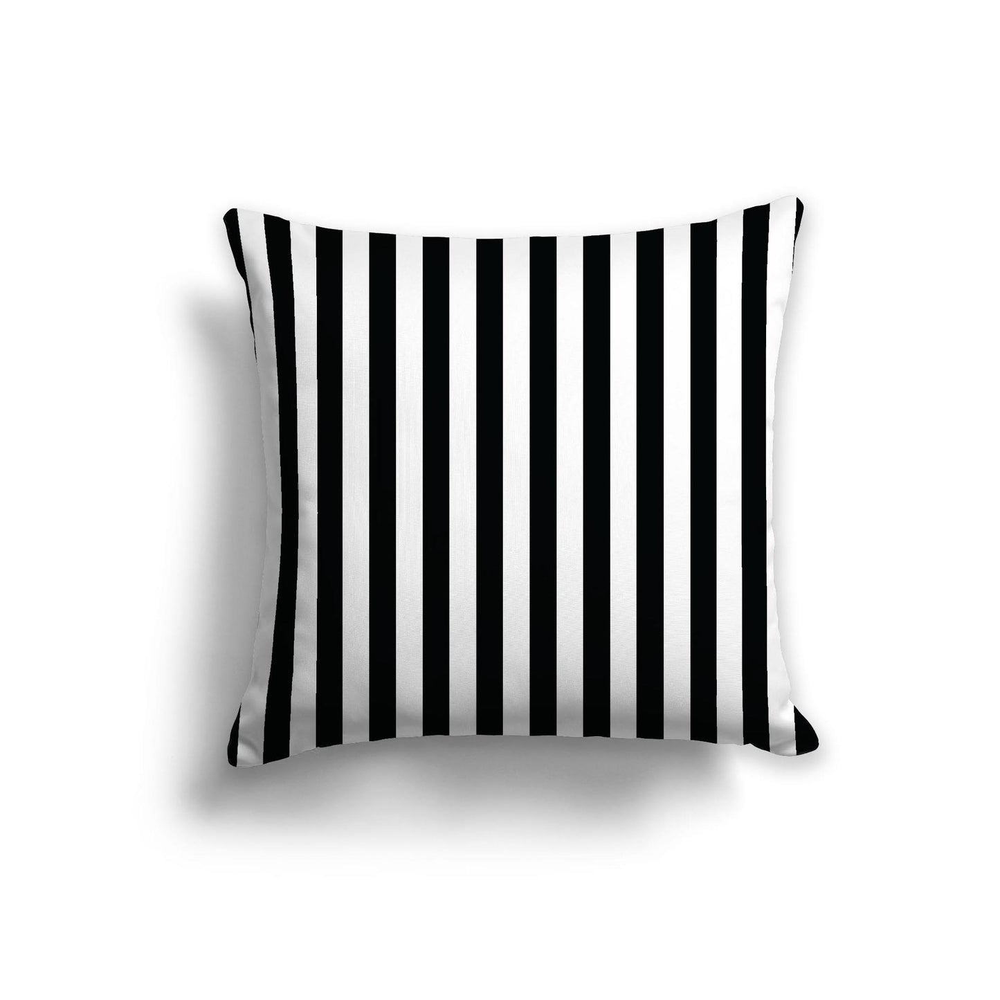 Off-White Cotton Canvas Cushion Covers with Black Bars on Front, 22 x 22 inches / 56 x 56 cm