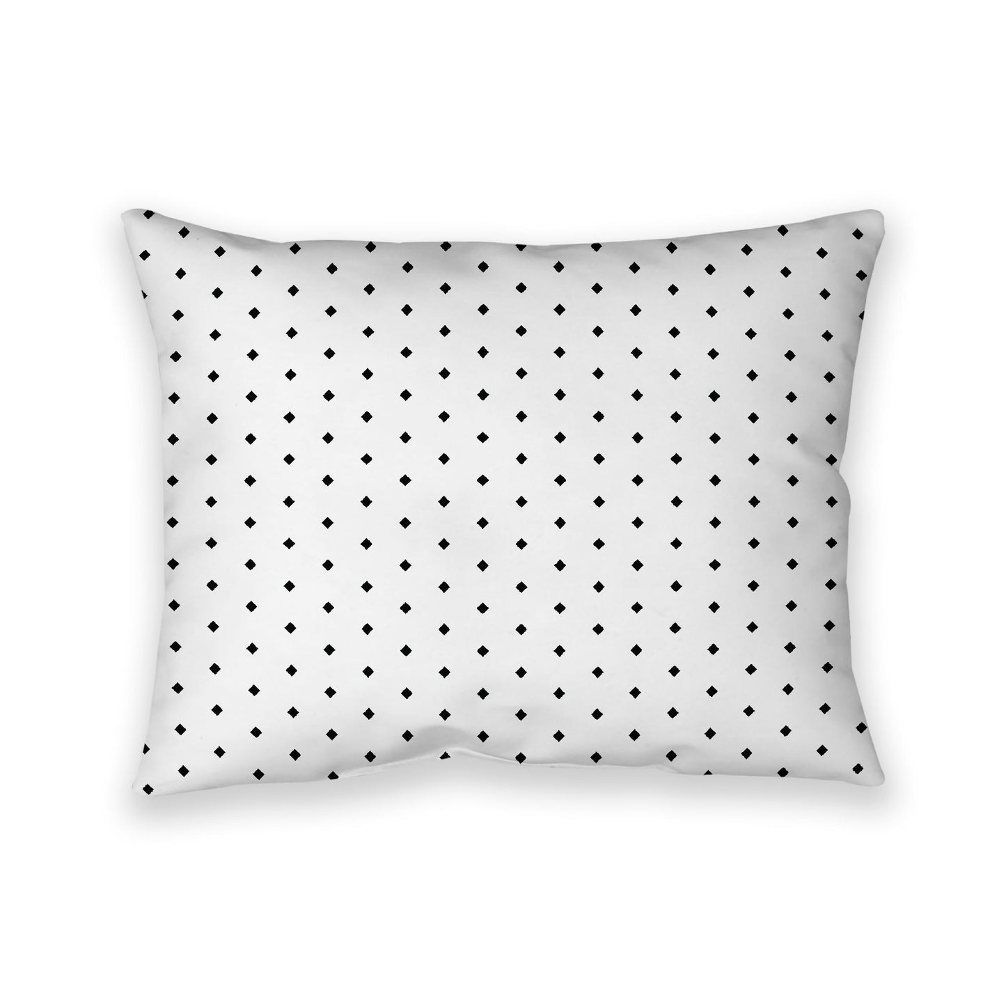 Off-White Cotton Canvas Cushion Covers with Fine Black Diamonds on Front, 26 x 20 inches / 66 x 51 cm