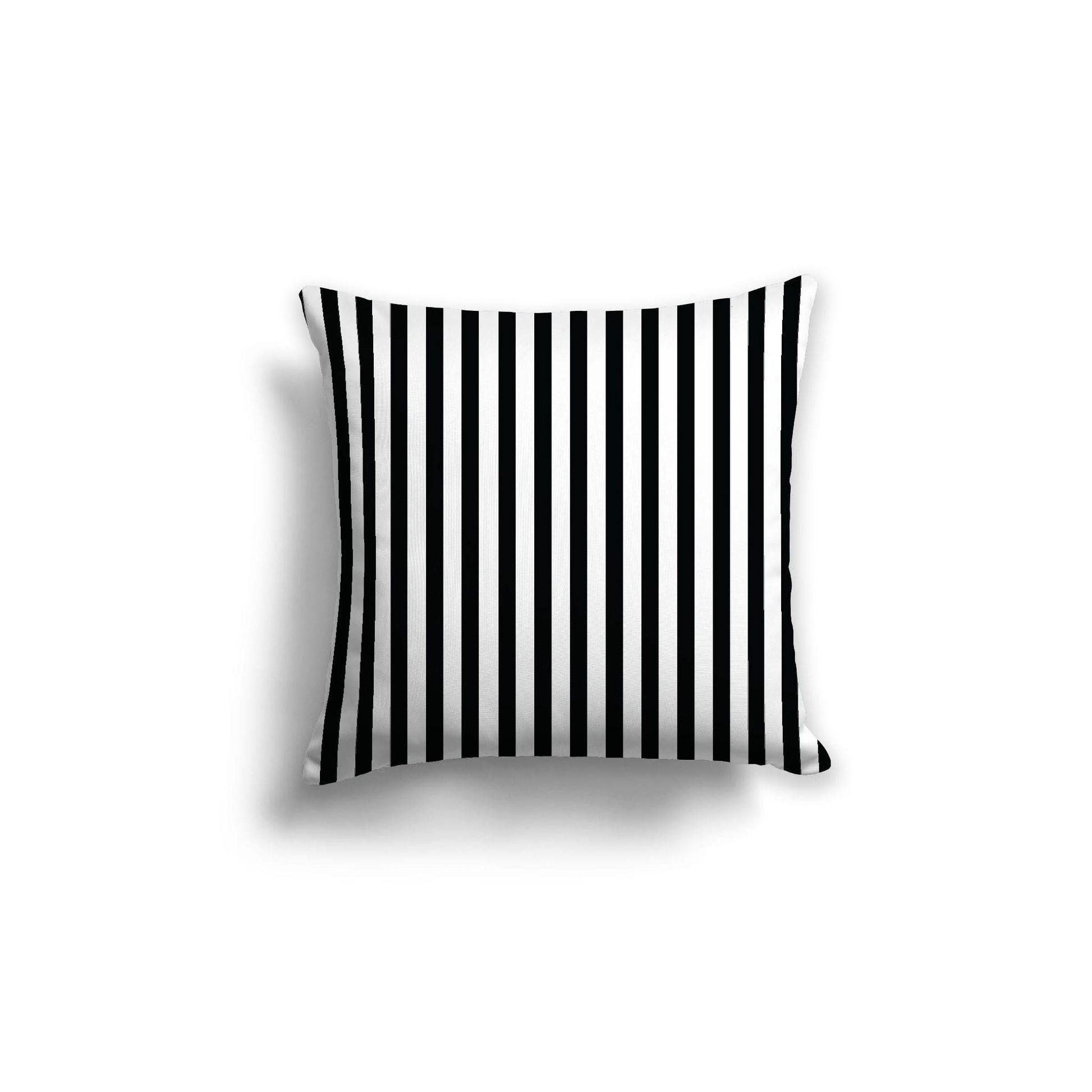 Off-White Cotton Canvas Cushion Covers with Thin Black Bars on Front, 18 x 18 inches / 46 x 46 cm