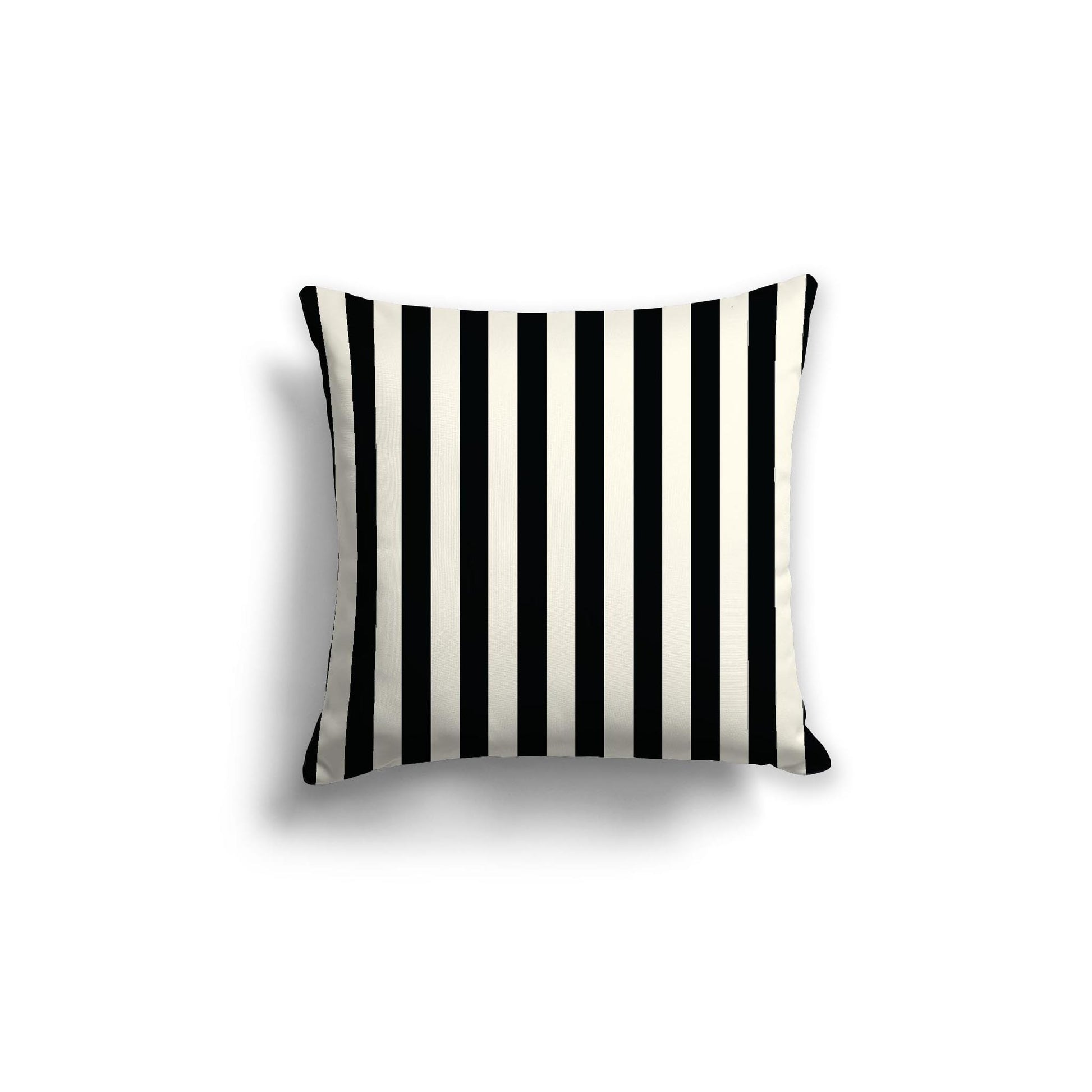 Pale Cream Cotton Canvas Cushion Covers with Black Bars on Front, 18 x 18 inches / 46 x 46 cm