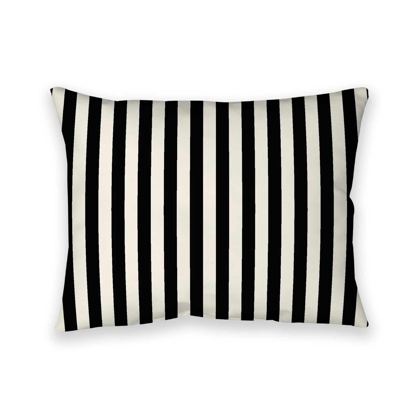 Pale Cream Cotton Canvas Cushion Covers with Black Bars on Front, 26 x 20 inches / 66 x 51 cm