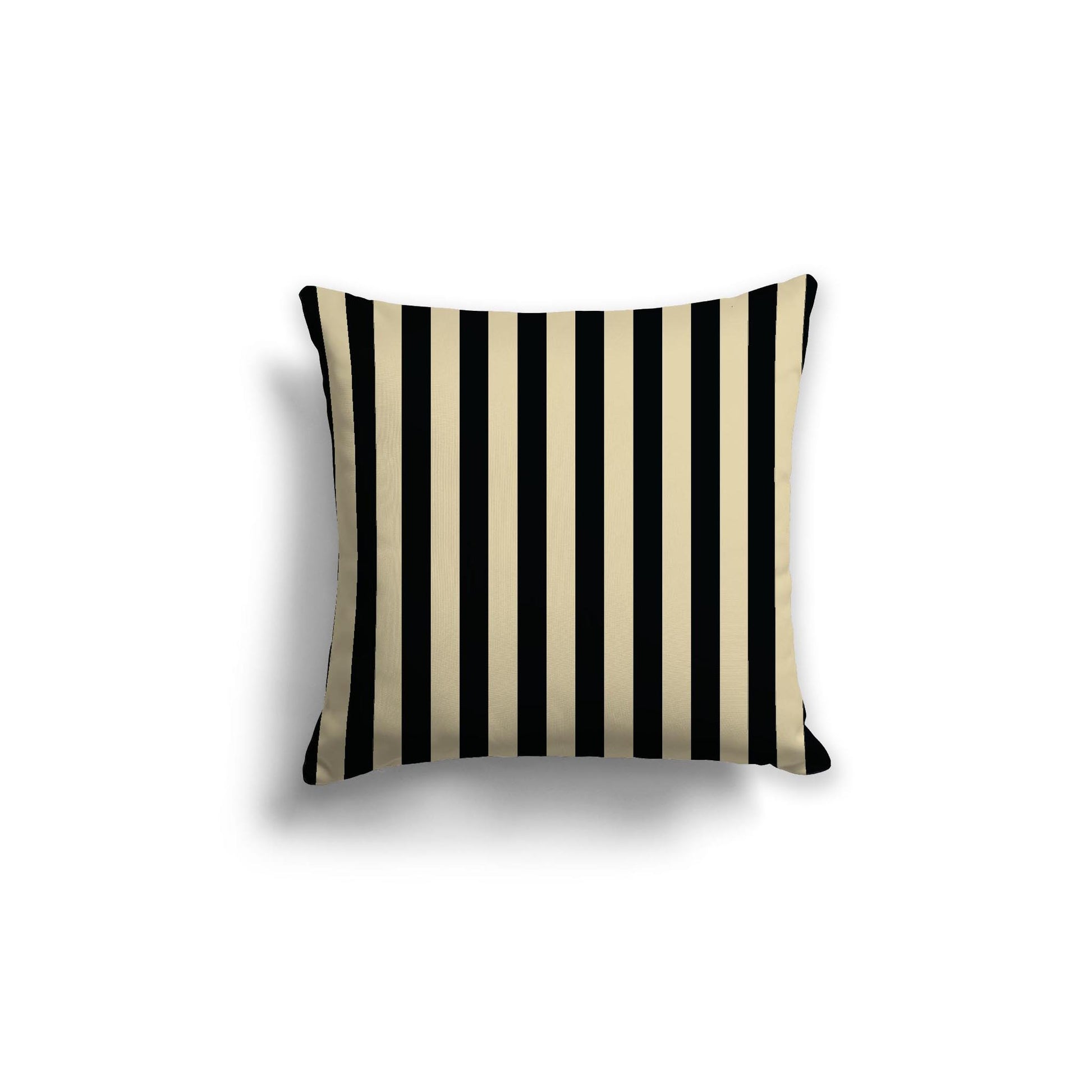 Desert Sand Cotton Canvas Cushion Covers with Black Bars on Front, 18 x 18 inches / 46 x 46 cm