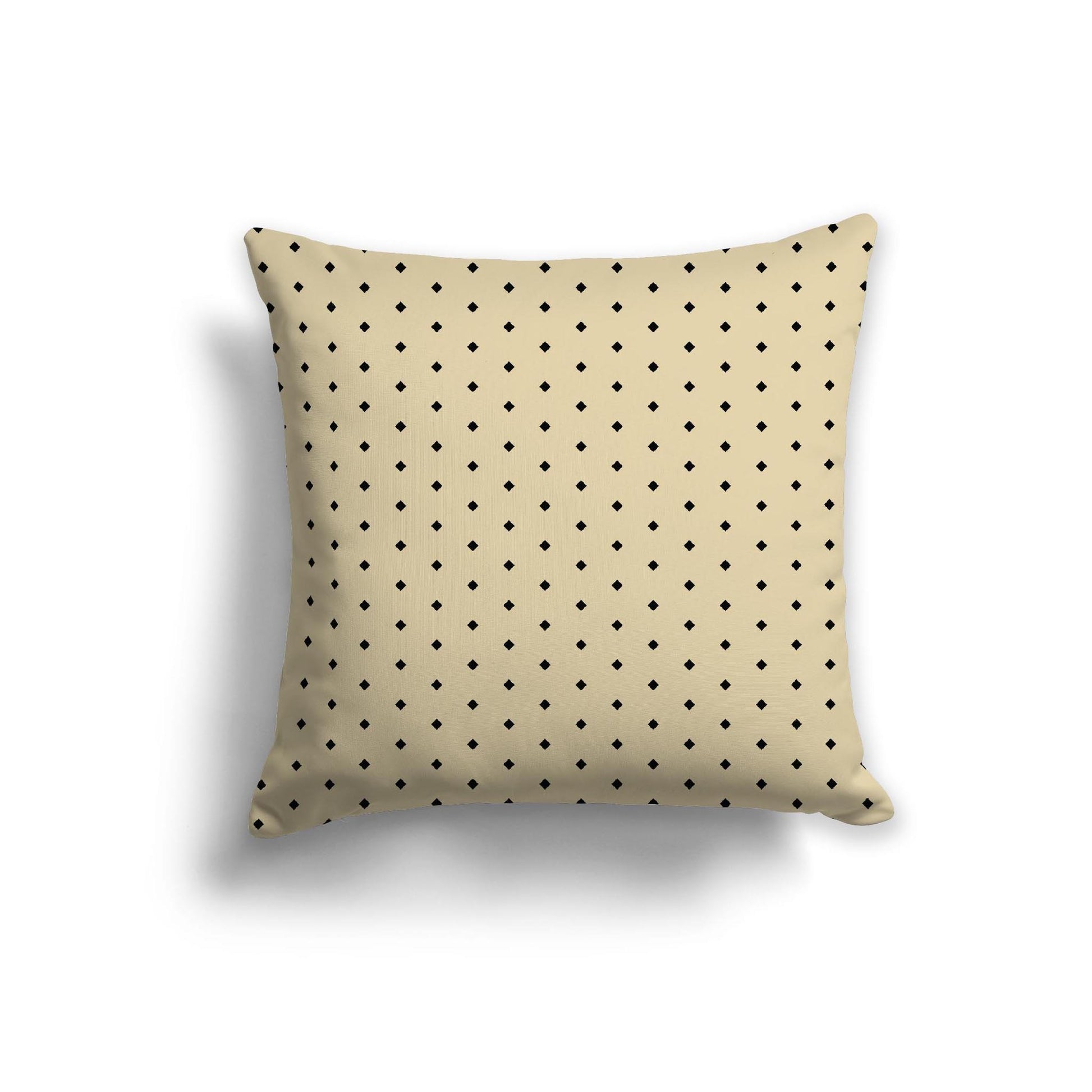 Desert Sand Cotton Canvas Cushion Covers with Fine Black Diamonds on Front, 22 x 22 inches