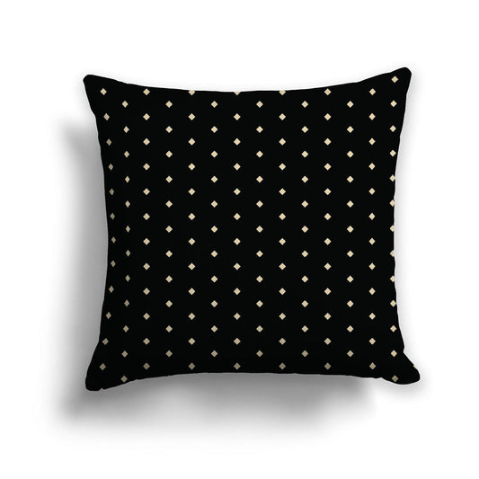 Black Cotton Canvas Cushion Covers with Fine Desert Sand Diamonds on Front, 18 x 18 inches / 46 x 46 cm
