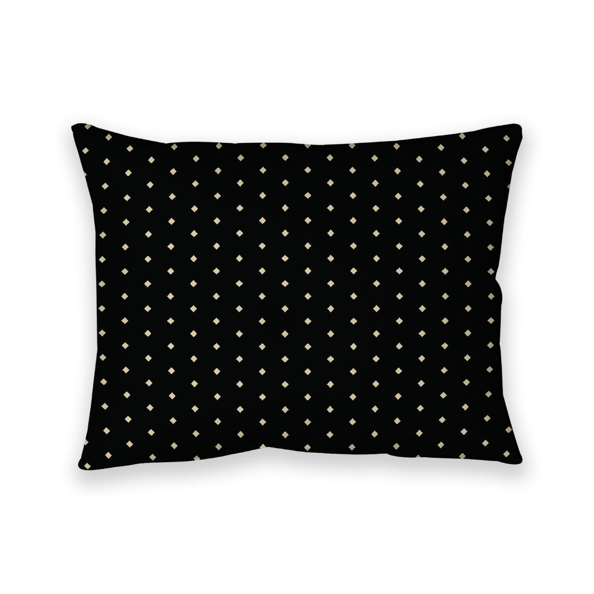 Black Cotton Canvas Cushion Covers with Fine Desert Sand Diamonds on Front, 26 x 20 inches / 66 x 51 cm