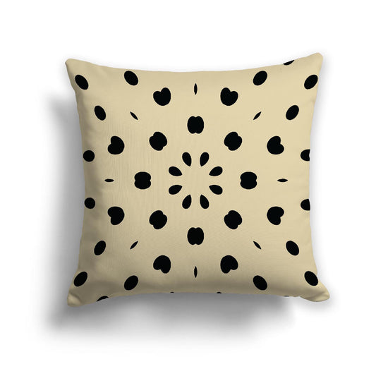 Desert Sand Cotton Canvas Cushion Covers with Black Burst Pattern on Front, 18 x 18 inches / 46 x 46 cm