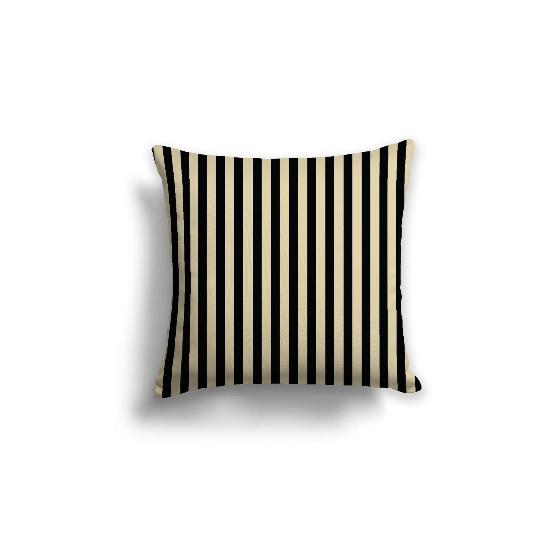 Desert Sand Cotton Canvas Cushion Covers with Thin Black Bars on Front, 18 x 18 inches / 46 x 46 cm