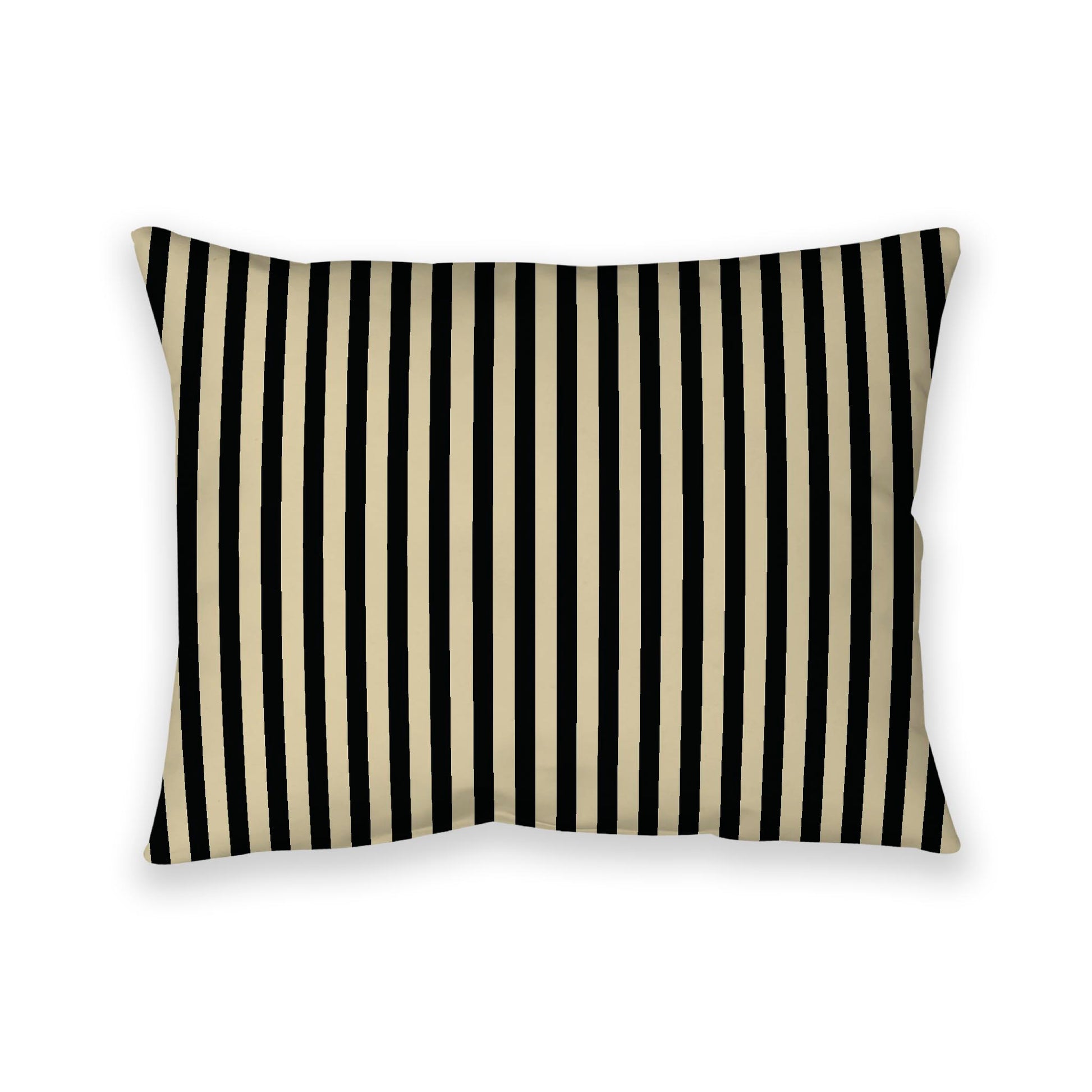 Desert Sand Cotton Canvas Cushion Covers with Thin Black Bars on Front, 26 x 20 inches / 66 x 51 cm