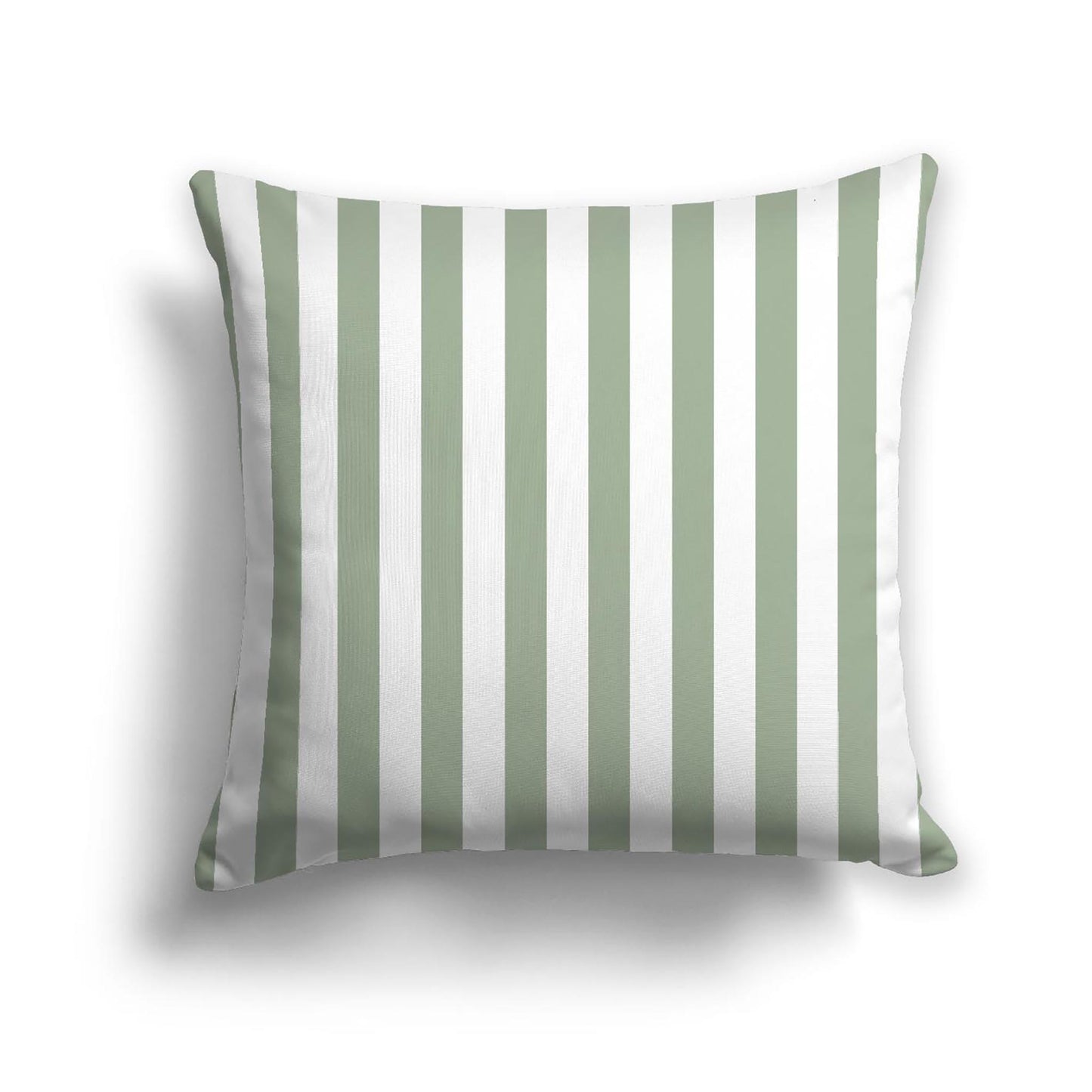 Off-White Cotton Canvas Cushion Covers with Green Bars on Front, CACU-1052-051