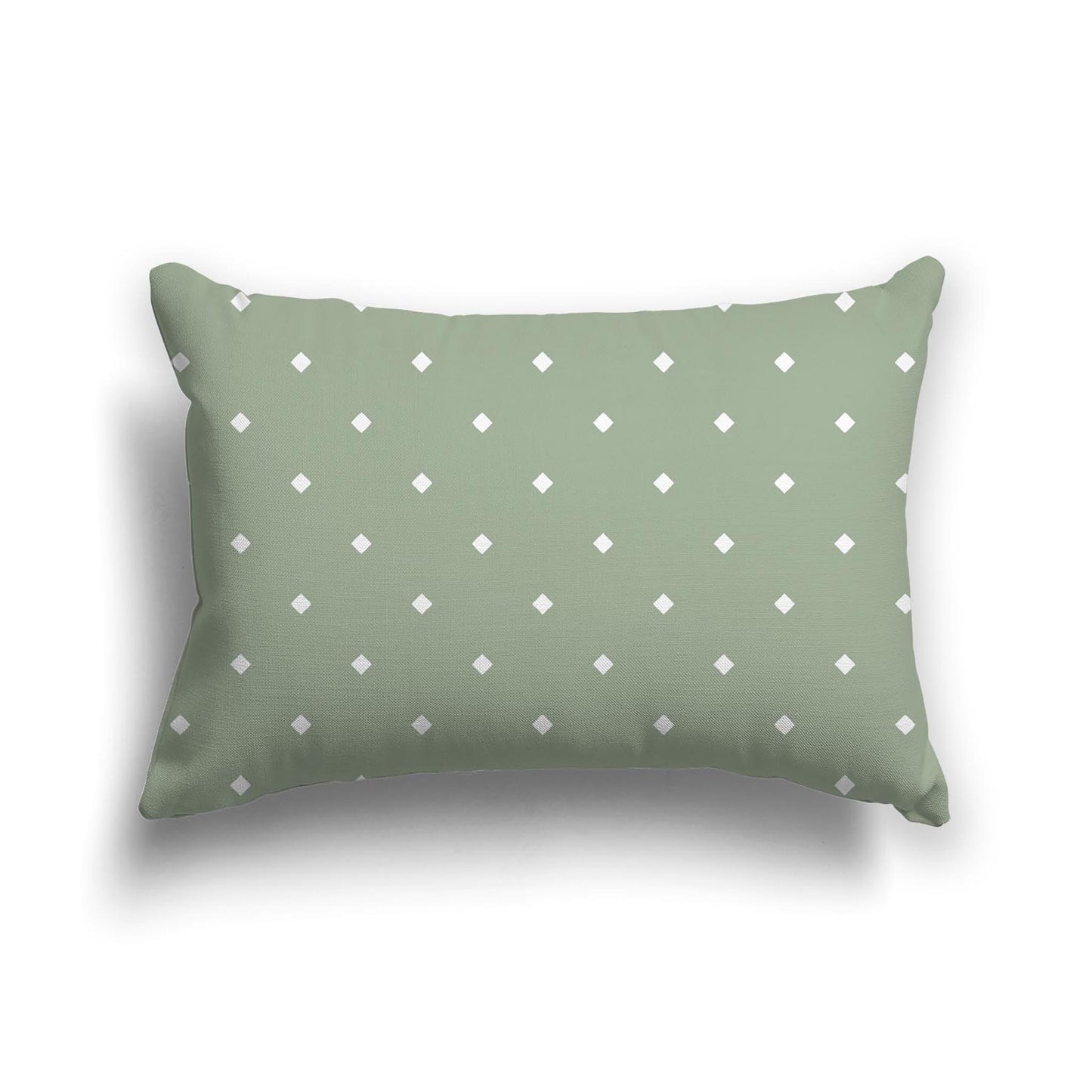 Green Cotton Canvas Cushion Covers with Off-White Diamonds on Front, CACU-1052-102