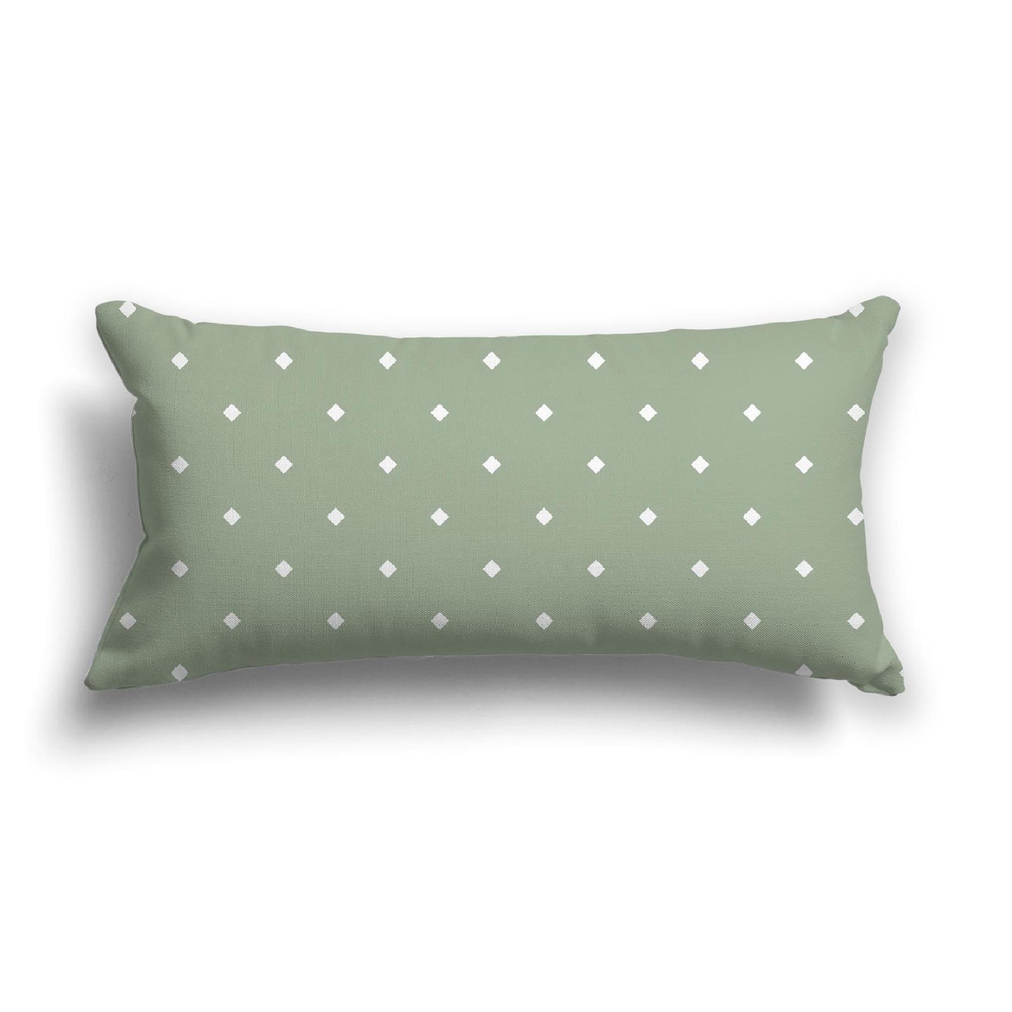 Green Cotton Canvas Cushion Covers with Off-White Diamonds on Front, CACU-1052-102