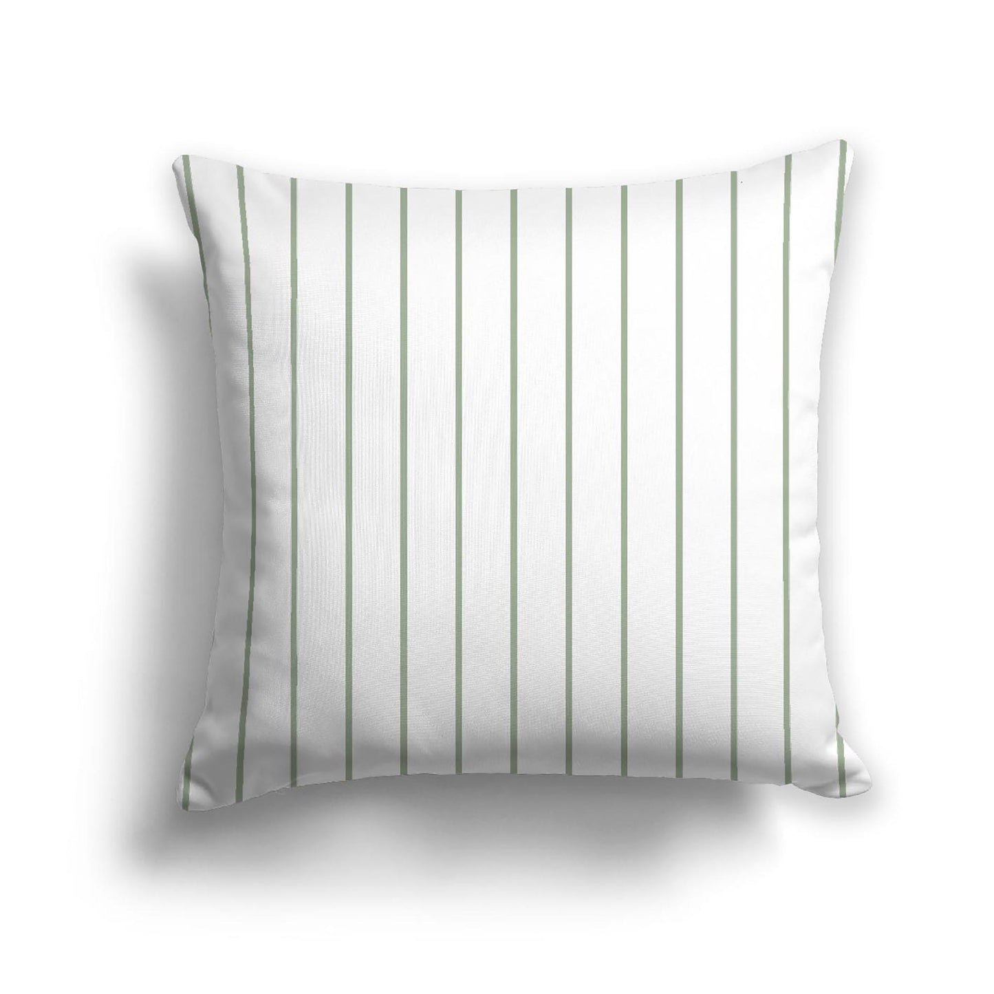Off-White Cotton Canvas Cushion Covers with Fine Green Stripes on Front, CACU-1052-151