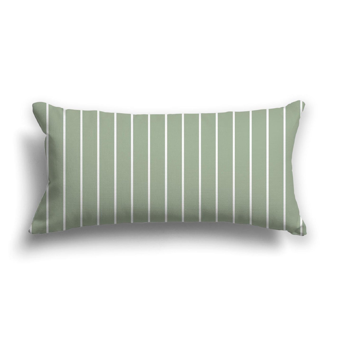 Green Cotton Canvas Cushion Covers with Fine Off-White Stripes on Front, CACU-1052-152