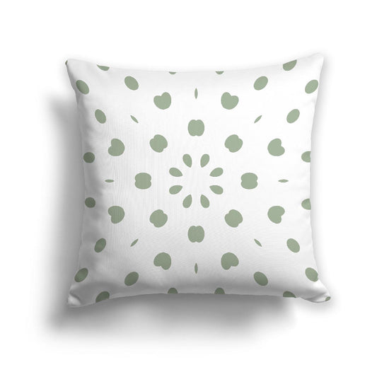 Off-White Cotton Canvas Cushion Covers with Green Burst Pattern on Front, CACU-1052-231