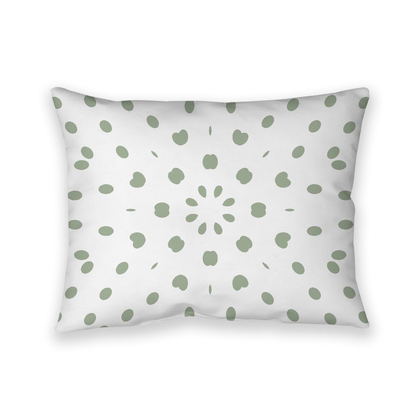 Off-White Cotton Canvas Cushion Covers with Green Burst Pattern on Front, CACU-1052-231