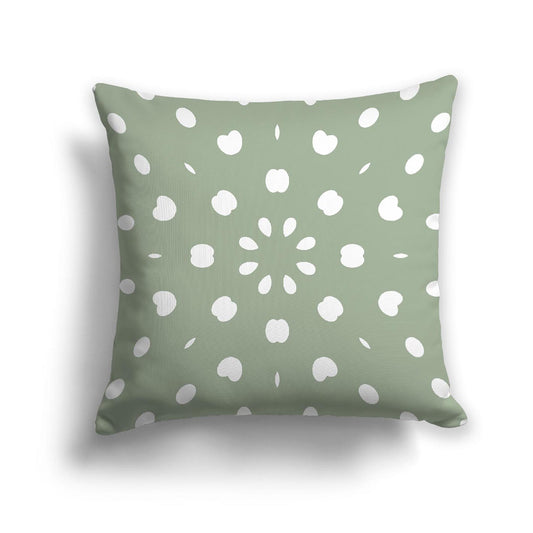 Green Cotton Canvas Cushion Covers with Off-White Burst Pattern on Front, CACU-1052-232