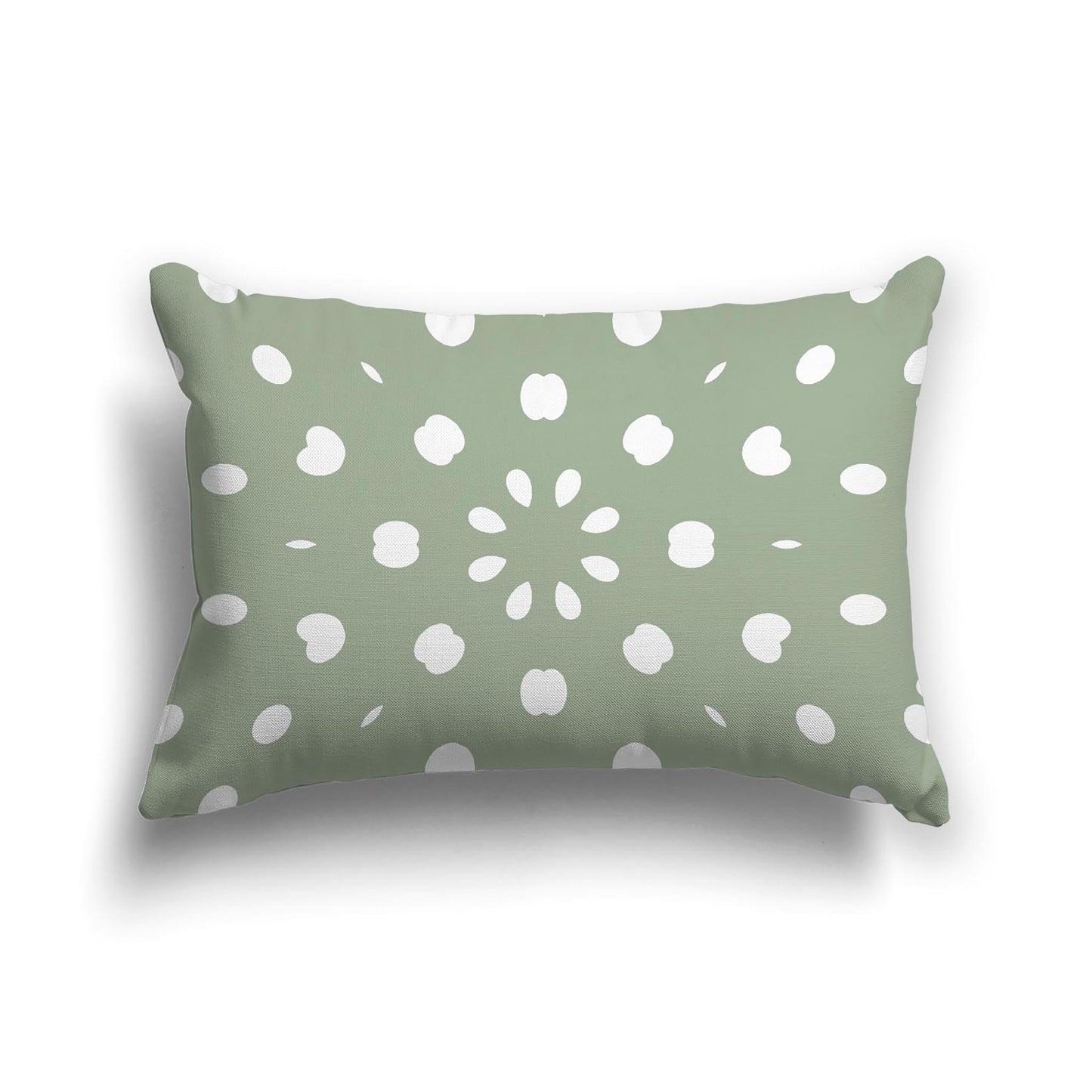 Green Cotton Canvas Cushion Covers with Off-White Burst Pattern on Front, CACU-1052-232