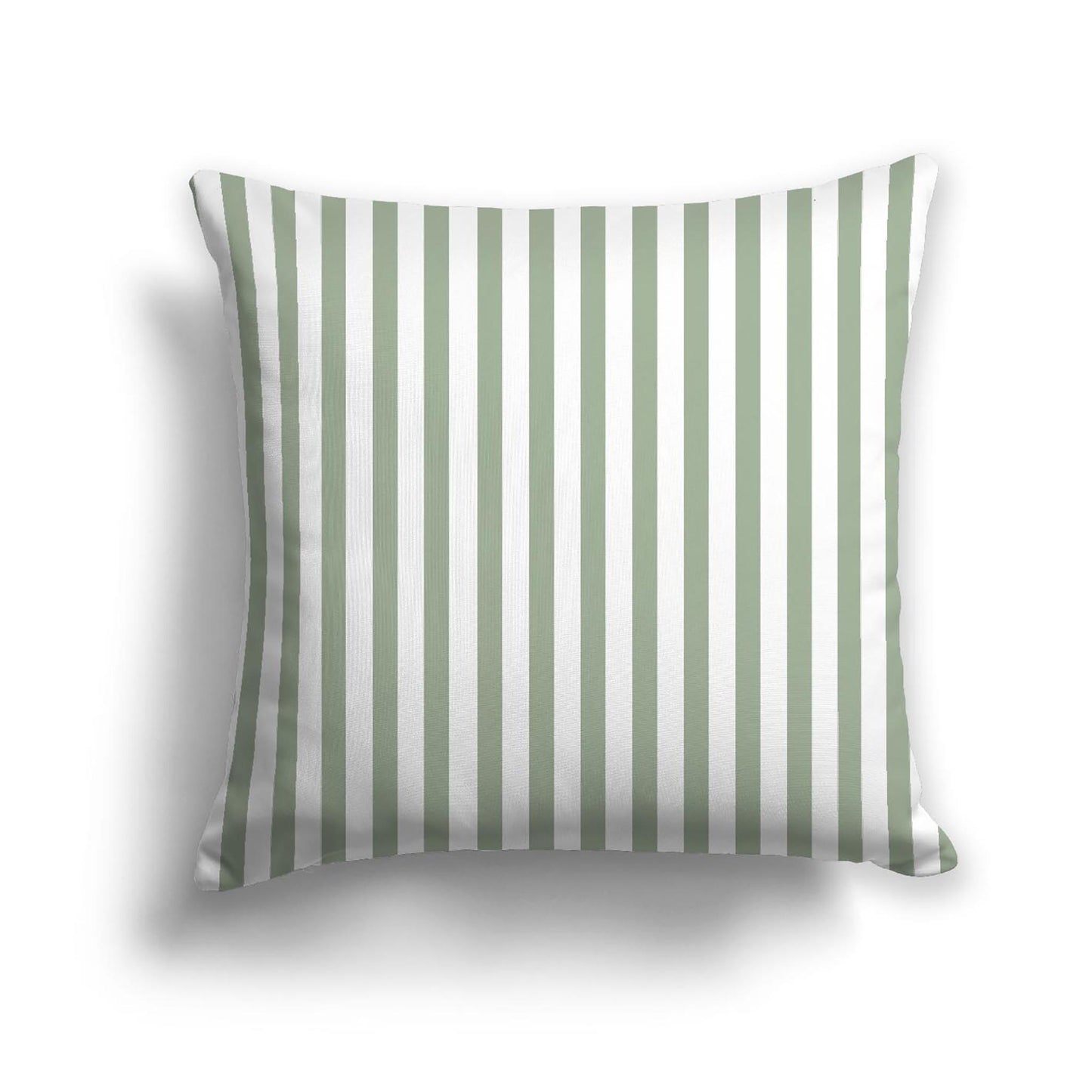 Off-White Cotton Canvas Cushion Covers with Thin Green Bars on Front, CACU-1052-241