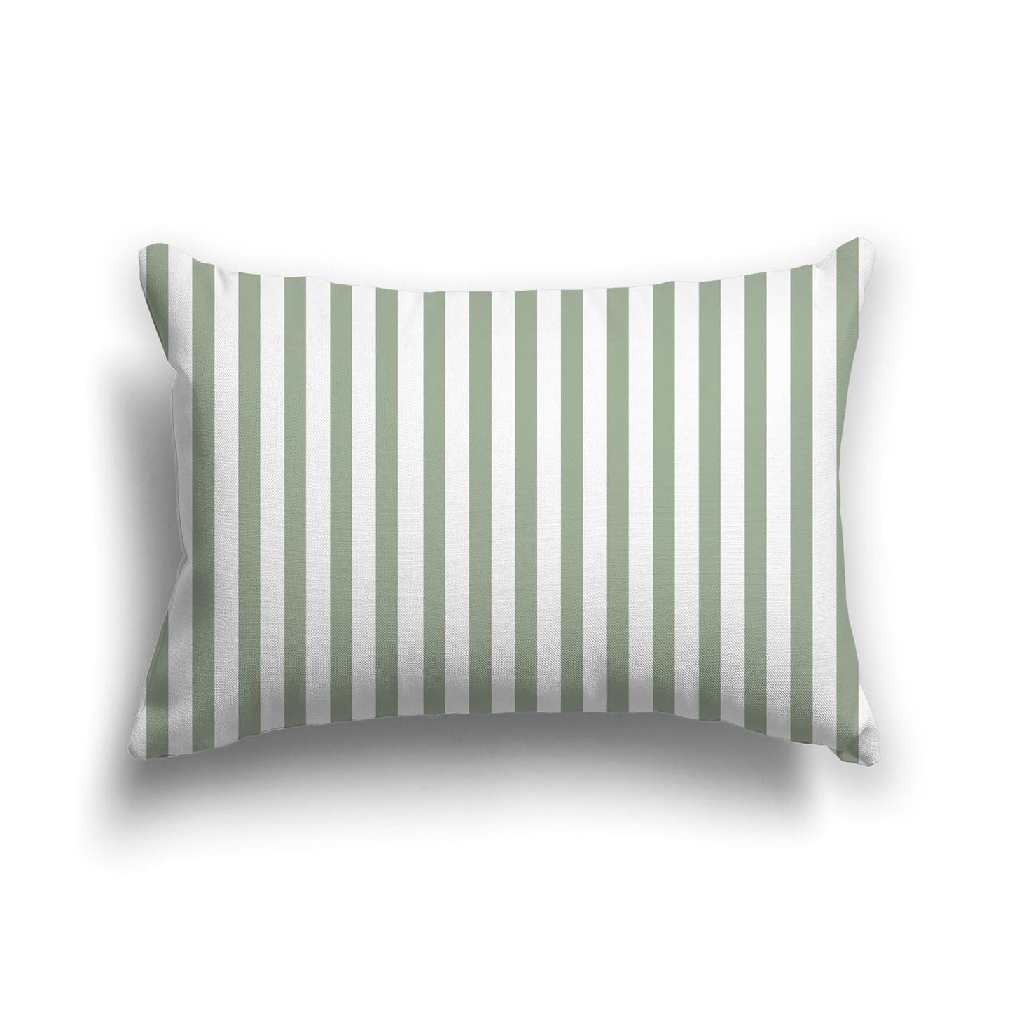 Off-White Cotton Canvas Cushion Covers with Thin Green Bars on Front, CACU-1052-241