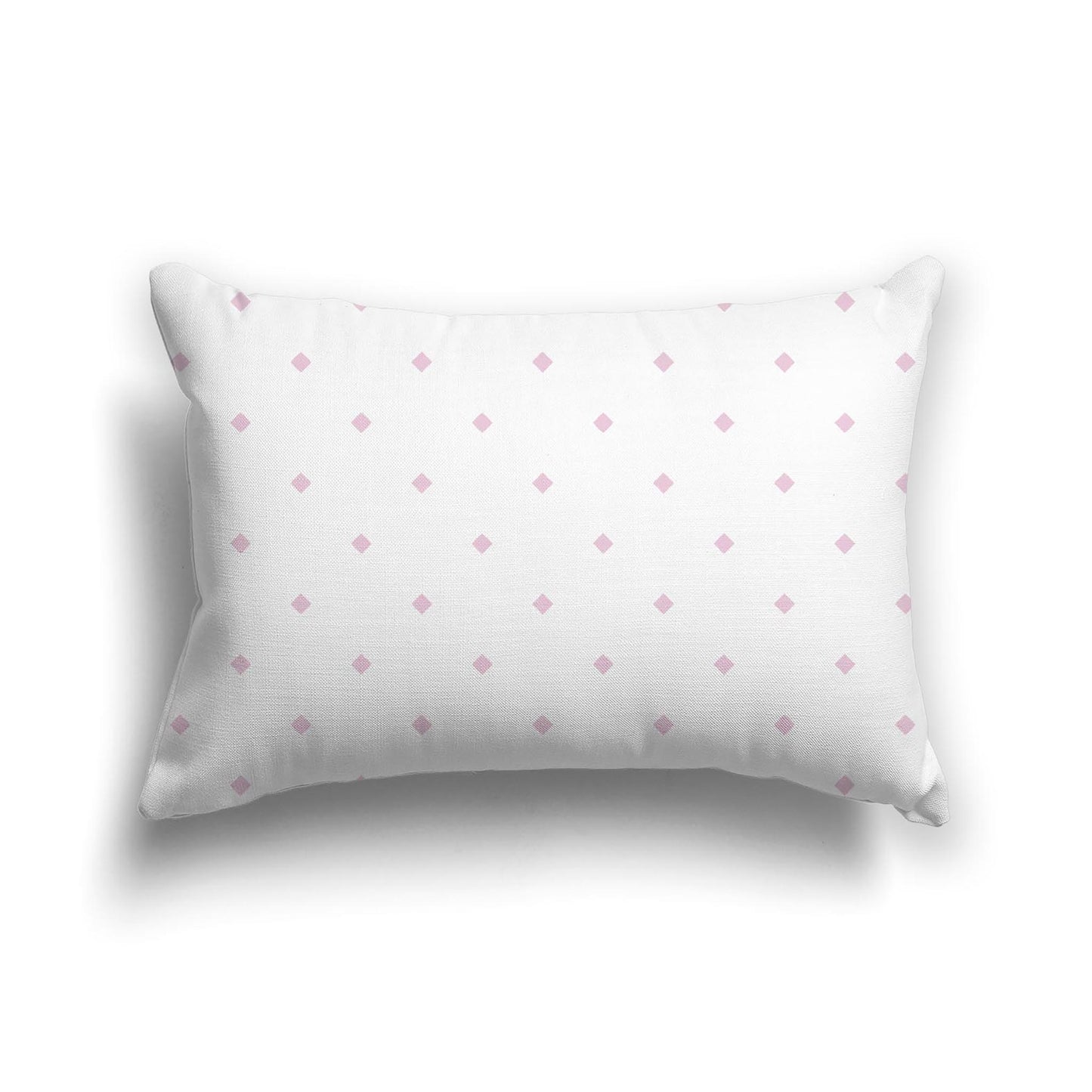 Off-White Cotton Canvas Cushion Covers with Pink Diamonds on Front, CACU-1081-101